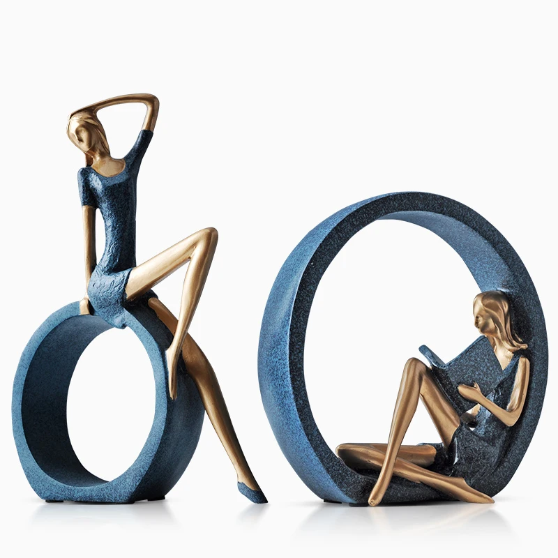  Set of Resin Literary Girls Home Art Decor Figurines and Sculptures As Inspiration Gift for Living  - 32859750250