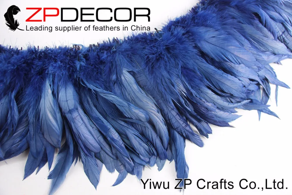 NAVY blue Rooster Schlappen Feathers Strung (9)