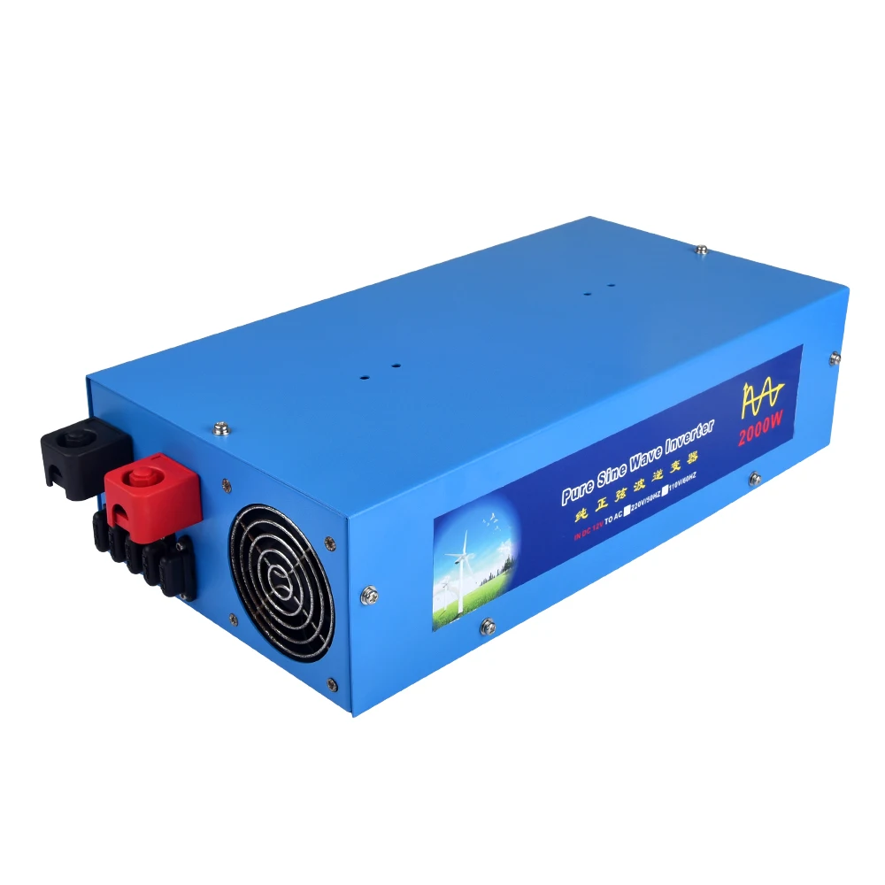 2000w watt Cars Pure Sine Wave Power Inverter  Converter 12v DC to 220v AC Cars Converter Power Supply