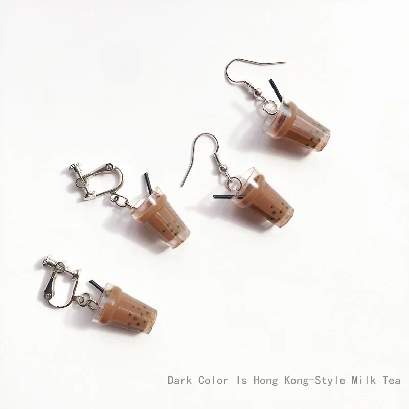 

Summer fashion earrings cute food milky tea cake donuts Lovely cartoon drop earrings personality funny party girl jewelry gift