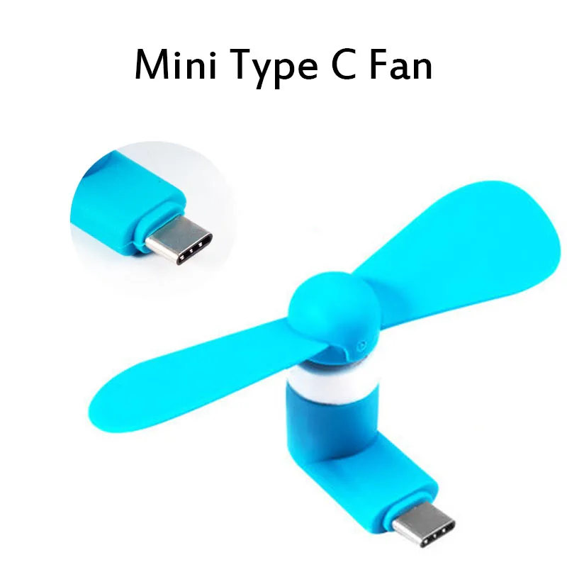 ITINFTEK Mini Soft Portable Type-C Mobile Phone Cooling Fan Mute Fan for Android Type C Gag Toy Summer Cellphone Cooler Gadgets