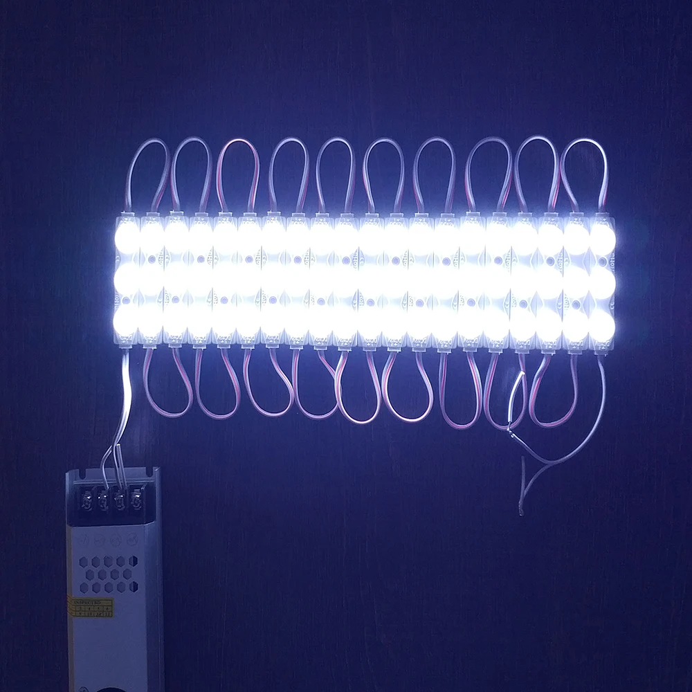 LED Modules Rohs 20PCS/LOT 12V Waterproof IP65 1.5W 3leds/pcs LED Module Lighting For Sign Advertisement Signboard Backlight