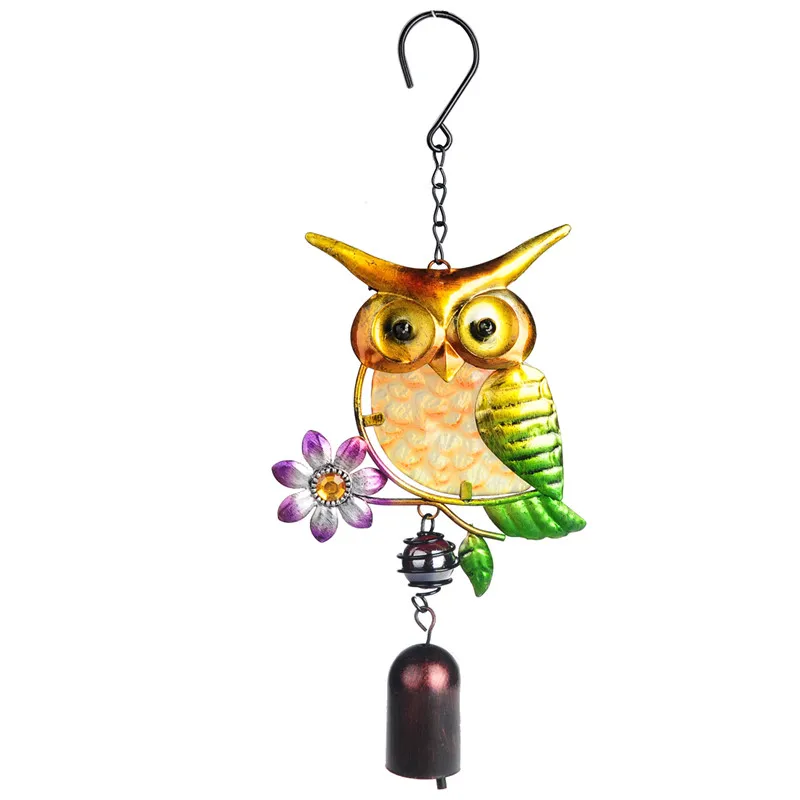 Lovely Owl Metal Antique Owl Wind Chimes 12.2*4.1inch Garden Ornaments