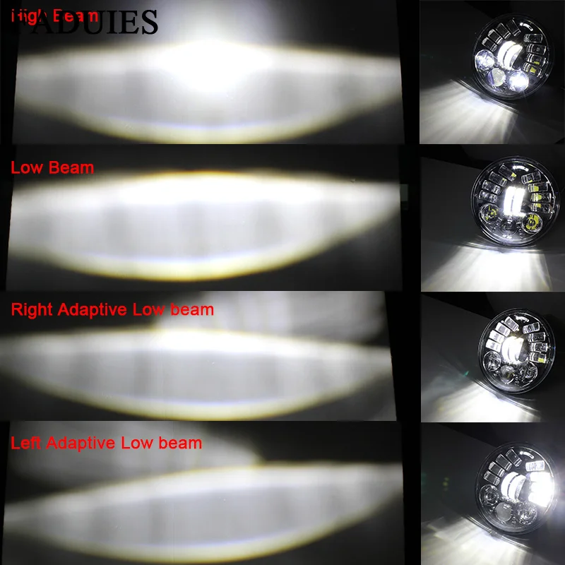 FADUIES 2018 New 5.75 inch Motorcycle Adaptive Cornering Led headlight For Harley 5-34 Motorcycle Black Projector Daymaker (13)