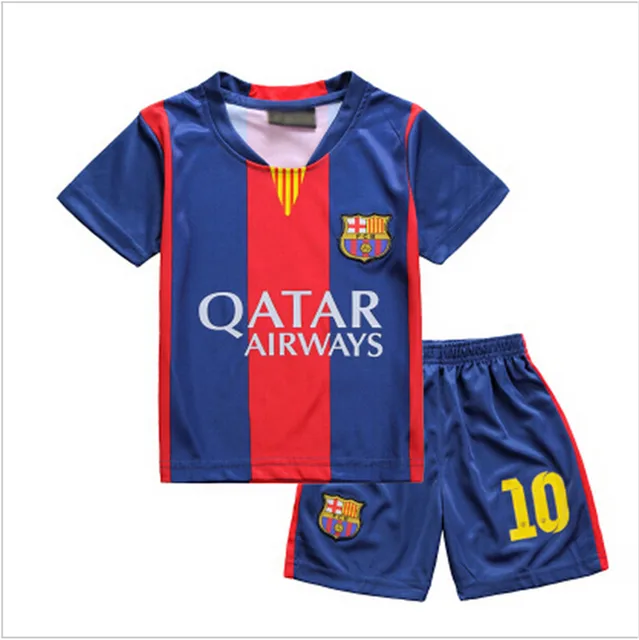 2016 3 14Y Kids Football Kits Children Football Clothing Set Breathable