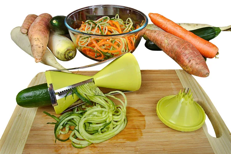 Дропшиппинг 4 лезвия Терка спиральная овощерезка Spiralizer резак для моркови огурец кабачок подарок для мамы подарок