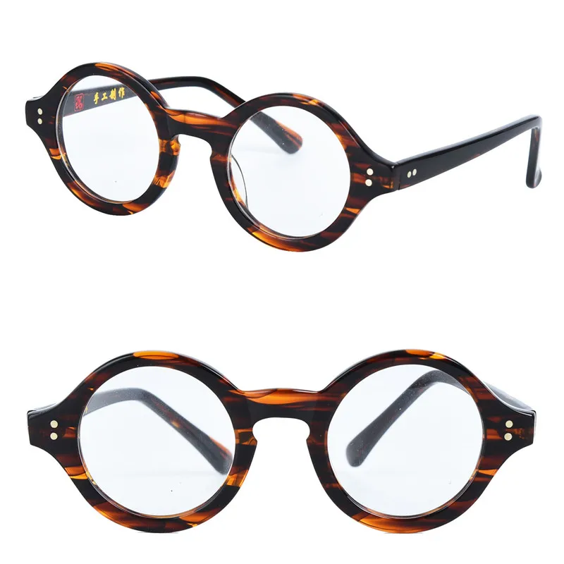 Винтажная черепаха, маленькие круглые очки, 38 мм, Джони Депп, японская ручная работа, ацетат, оправа для очков, близорукость, Rx, очки