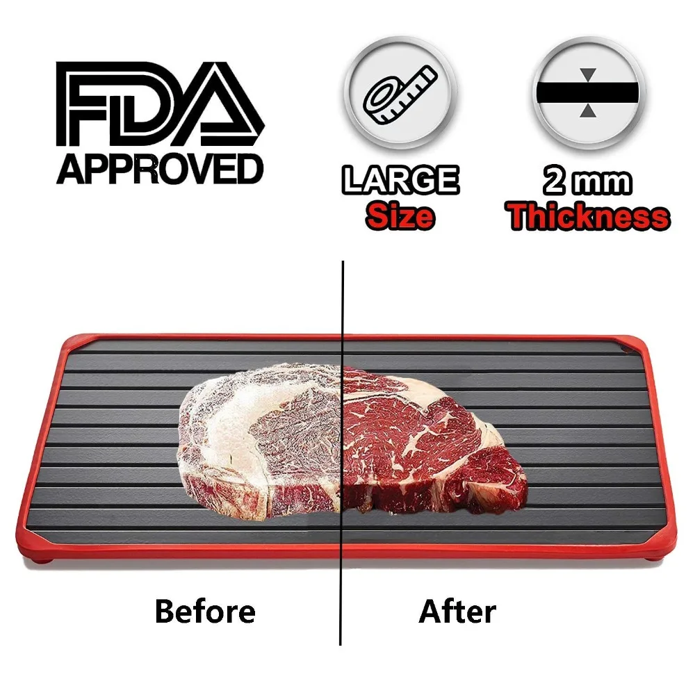 MagicThawing plate Defrost Tray Metal Plate Defrosting Tray Safe Fast Thawing Frozen Meat Fish Sea Food Kitchen Cook Gadget Tool MagicThawing plate Defrost Tray Metal Plate Defrosting Tray Safe Fast Thawing Frozen Meat Fish Sea Food Kitchen Cook Gadget Tool