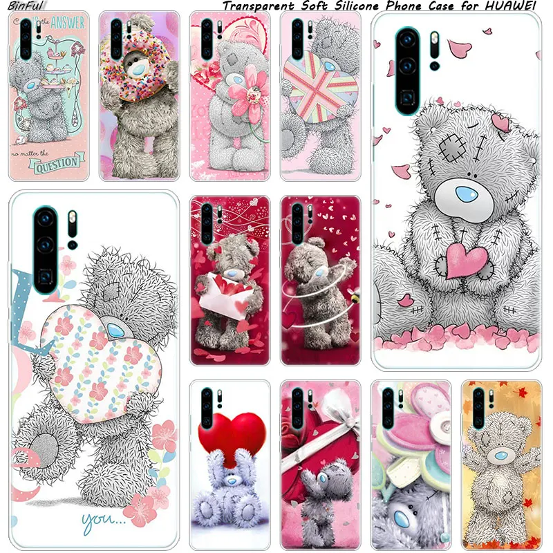 

Cute Cartoon Me To You Bear Soft Silicone Phone Case for Huawei P30 P20 Pro P10 P9 P8 Lite 2017 P Smart Z Plus 2019 NOVA 3 3i