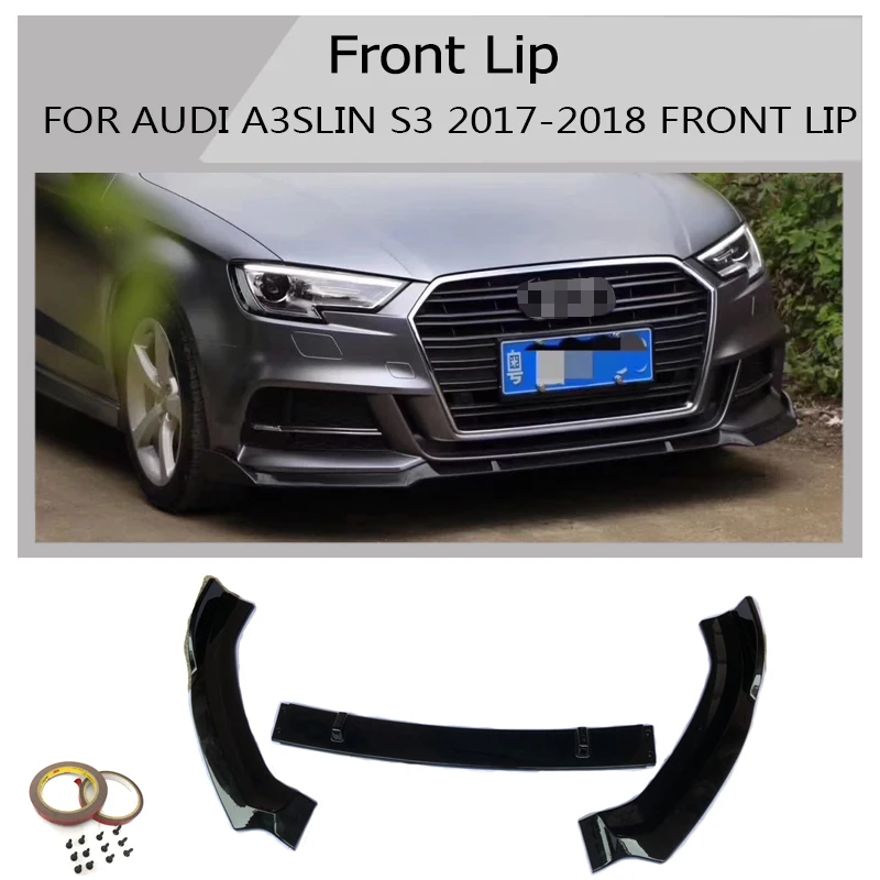 Carbon SPOILER Front Bumper Lip Splitter Fins Body For Audi A4 sline S4 2017-up