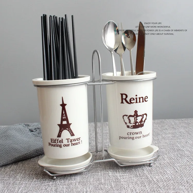 Kitchen Organizer Chopsticks Tube Tableware Storage Rack Draining Rack Shovel Spoon Knife Fork Storage Box Kitchen Accessories
