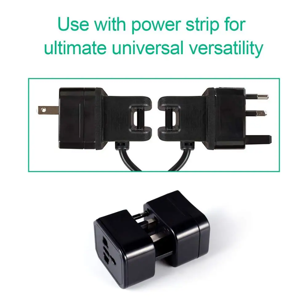 2pk All In One Power Adapter Wall Charger Socket Travel Plug Converter US EU UK