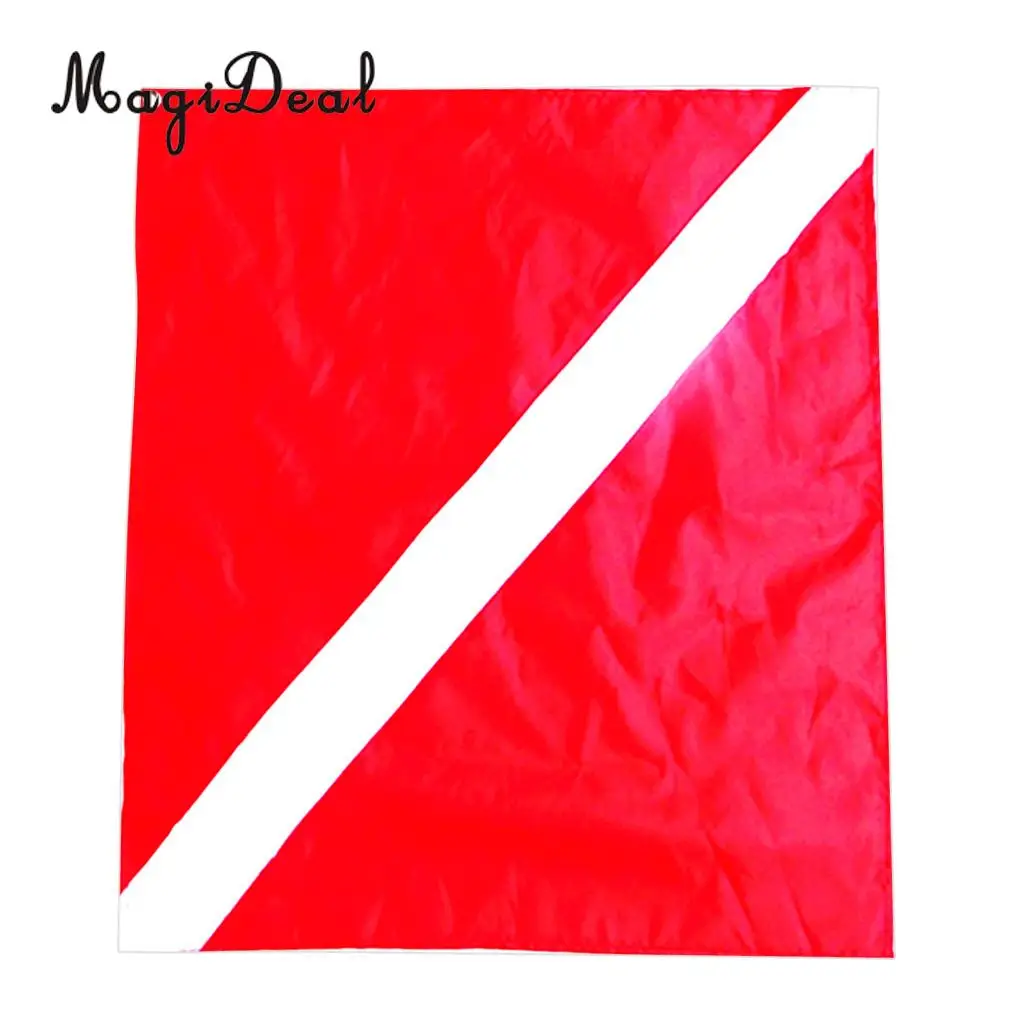 MagiDeal Universal Nylon Diver-Down Boat Flag Red&White Scuba Dive Flag Marker Banner 20x24 for Boat Kayak Jet Ski Float Supply