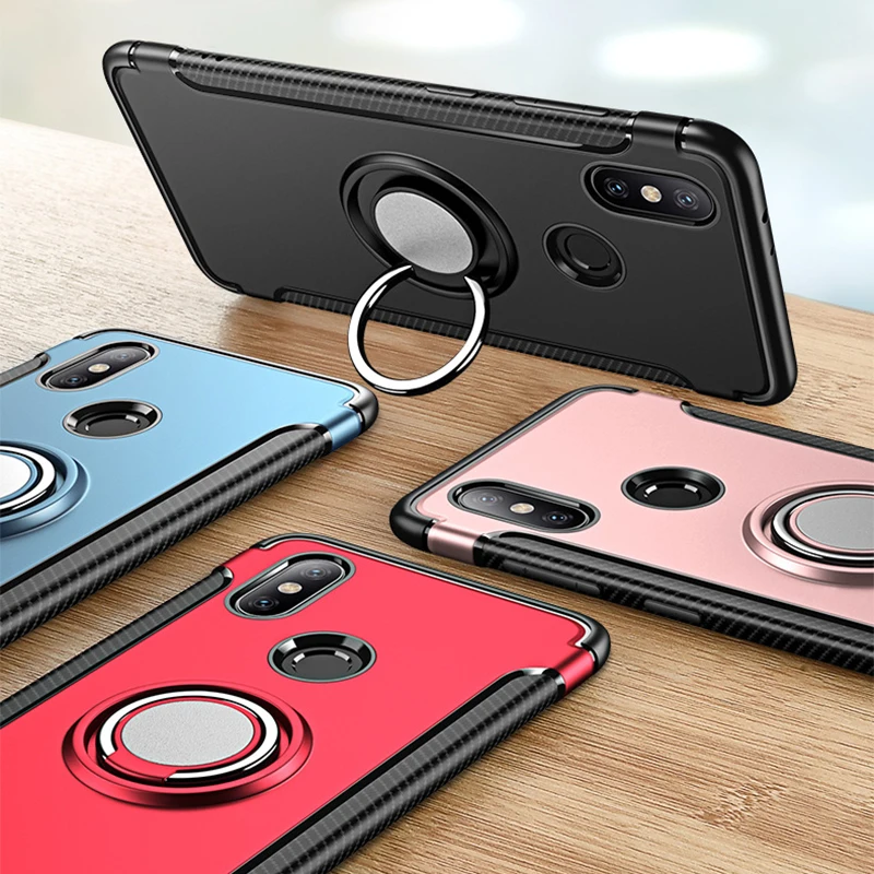 

Metal Magnetic Silicone PC holder Cover For Xiaomi Mi Mix 2S Mix 2 S Mix2 Case 360 Rotating magnet Bumper coque