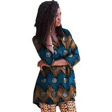 Женские Дашики Топы свободные Анкара наряд дизайн три четверти рукав африканская Печать Рубашки для вечерние/свадебные Индивидуальные