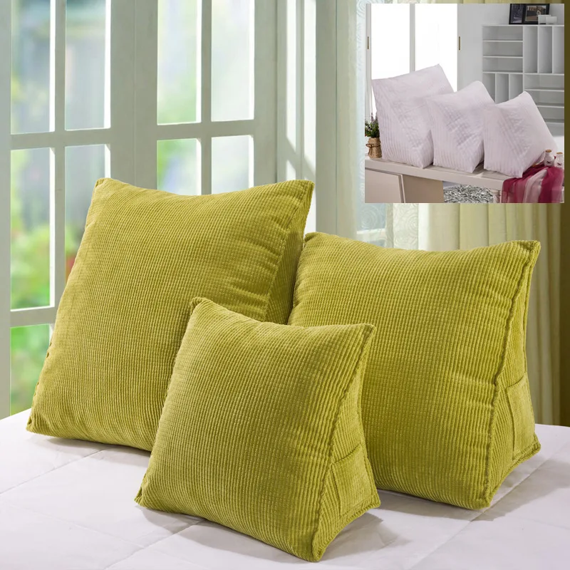

WCIC Soft Decorative Corduroy Pillow Triangular Backrest Cushion Throw Pillow Sofa Chair Seat Back Rest Support Home Textile
