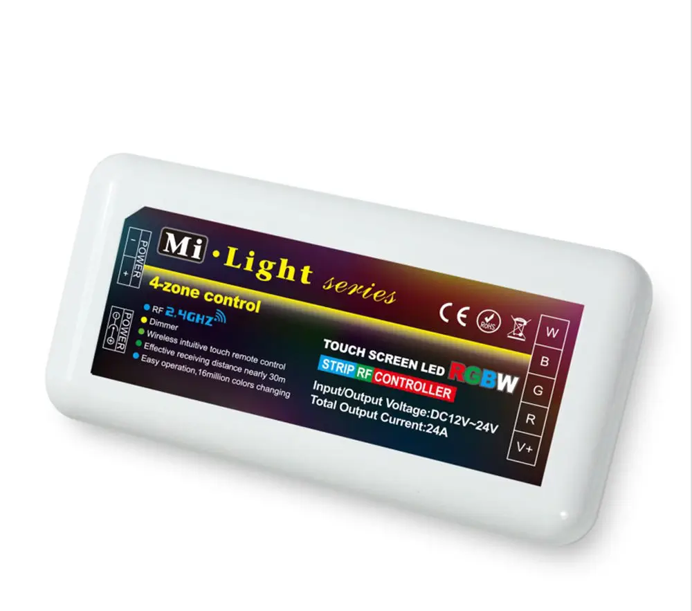 

Wholesale 2.4G 4 zone RGBW RGB +White (warm or cool white) Controller Dimmer 2.4ghz for LED Strip Light Bulb/Lamp/Panel