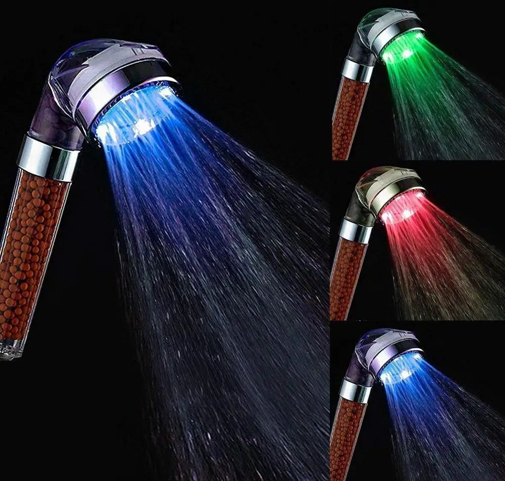 

Zloog 2019 Hot SPA LED Anion Shower Temperature Control Colorful Handheld Shower Bathroom High Pressure Water Saving Shower head