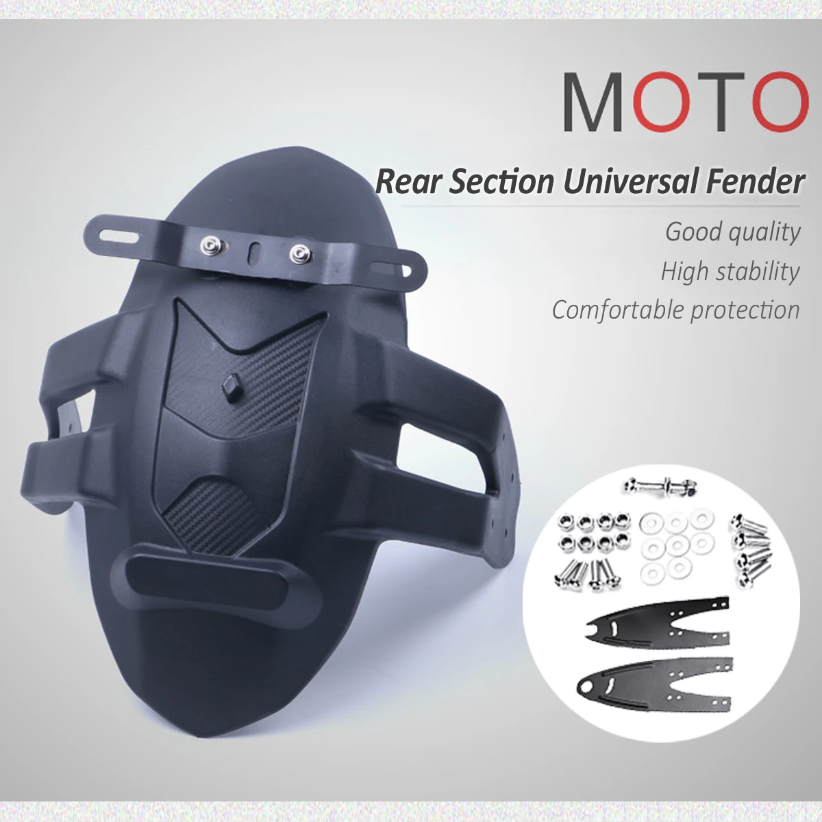 

New Universal Motorcycle Mudguards Black Motorcycle Rear Wheel Cover Fenders Splash Guard Mudguard Bracket Solid Motorcycle Part