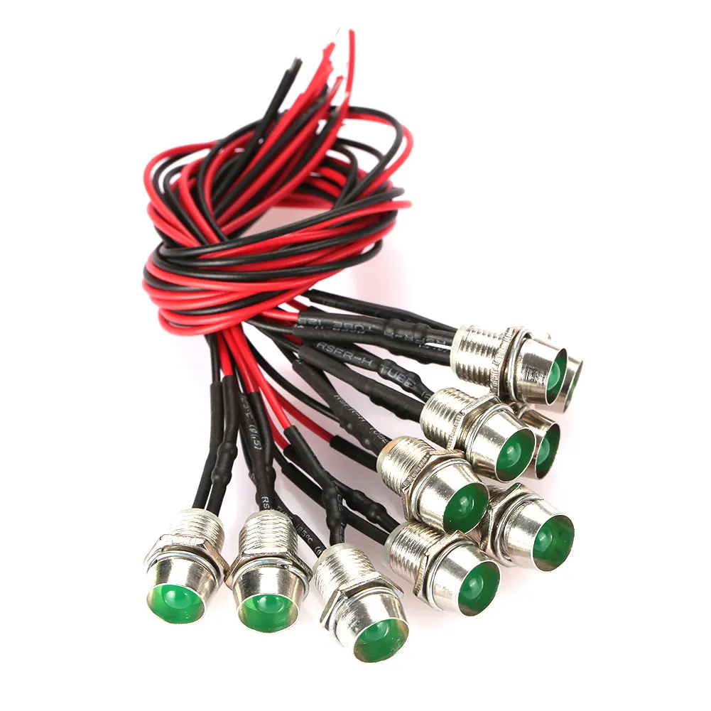 

10PCS Red/White/Yellow/Blue/Green Color LED Signal Light DC 12V Indicator Light LED Emergency Signals Indicator Light Bulb