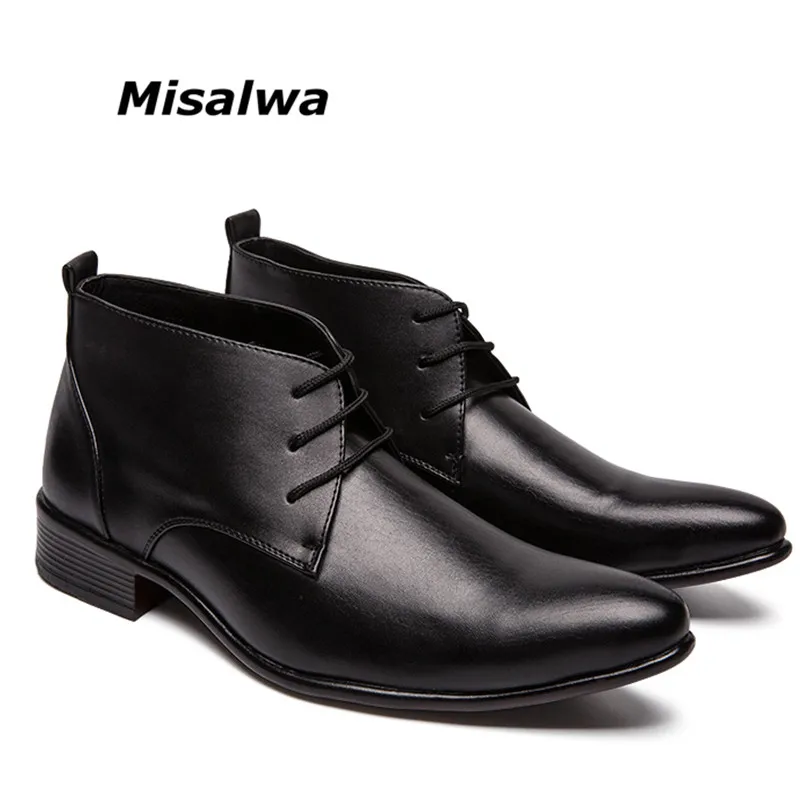 

Misalwa British Style Pointed Toe Men Wedding Party Dress Boot Male Short Ankle Boots Gentlemen Wear Cowboy Spring Hombres Botas
