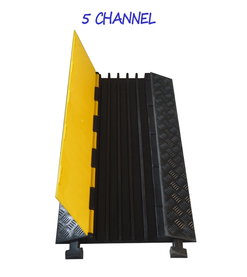 5 Channel Rubber Electrical Wire Cable Cover Ramp Guard Warehouse Cord Protectorin Tool Parts