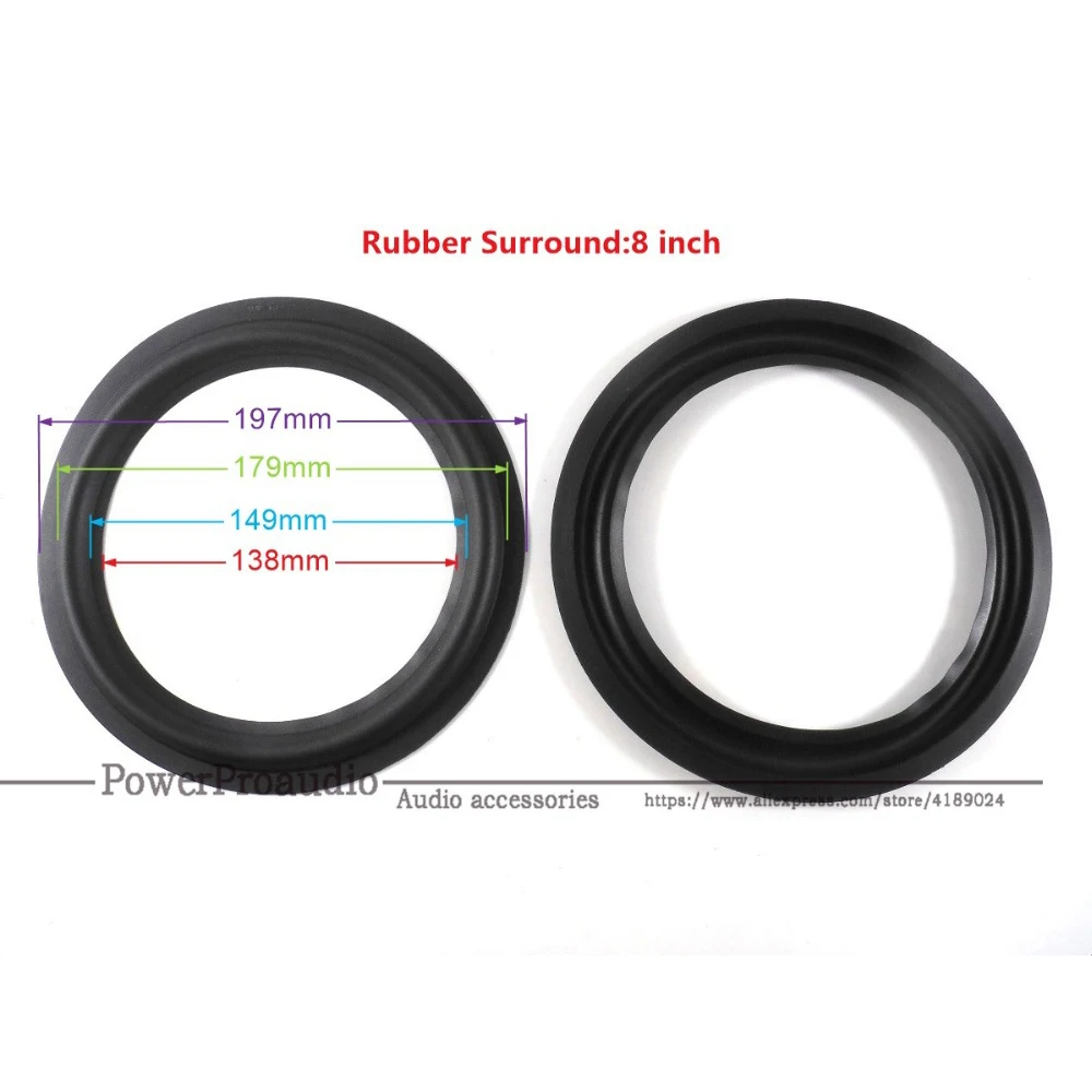 2pcs Top Rated 8 inch 197mm Speaker Replace Surround Rubber Edge For JBL Repair