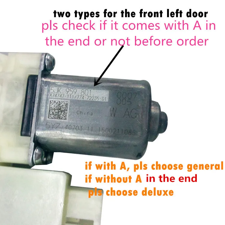 AZGIANT автомобильный стеклоподъемник двигатель для volkswagen Santana Rapid, стеклоподъемник ремонт двигателя - Цвет: front left with A