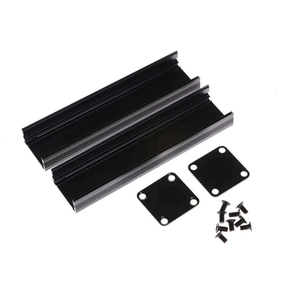 1Set Black Extruded Aluminum Case Enclosure font b Electronic b font Project Case for PCB Extruded
