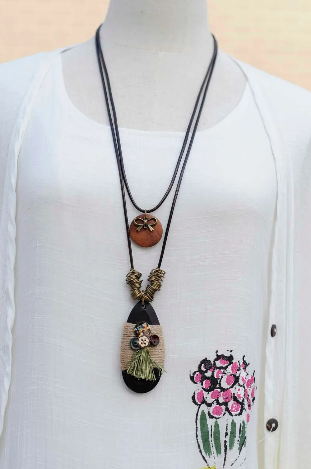 Новое поступление года Винтажные Колье женщина ожерелье Модные украшения деревянный кулон ожерелье для женщин ожерелье Mujer Kolye