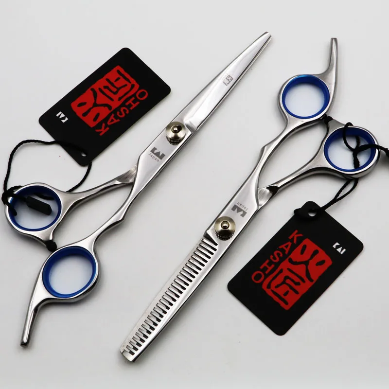

6 Inch KASHO Professional Stainless Steel Hair Scissors Salon Cutting and Thinning Hairdressing Shears Blade Styling Tools