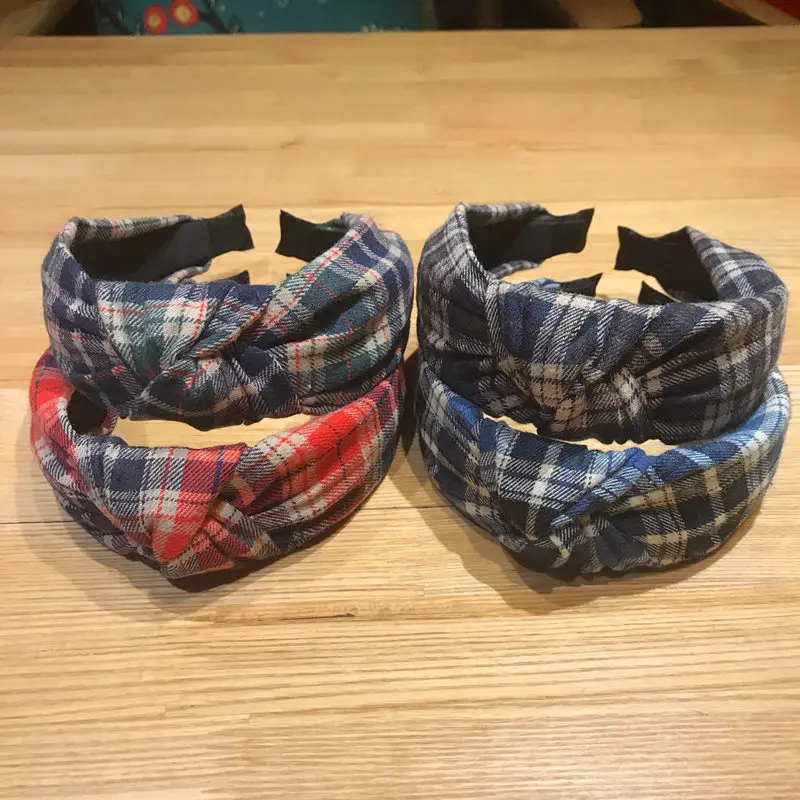 

2 Pieces/ Lot Korean Style Girls' Hairband Sexy Easy Matching Personal Multiple Colors Plaid Party/Gathering Headband
