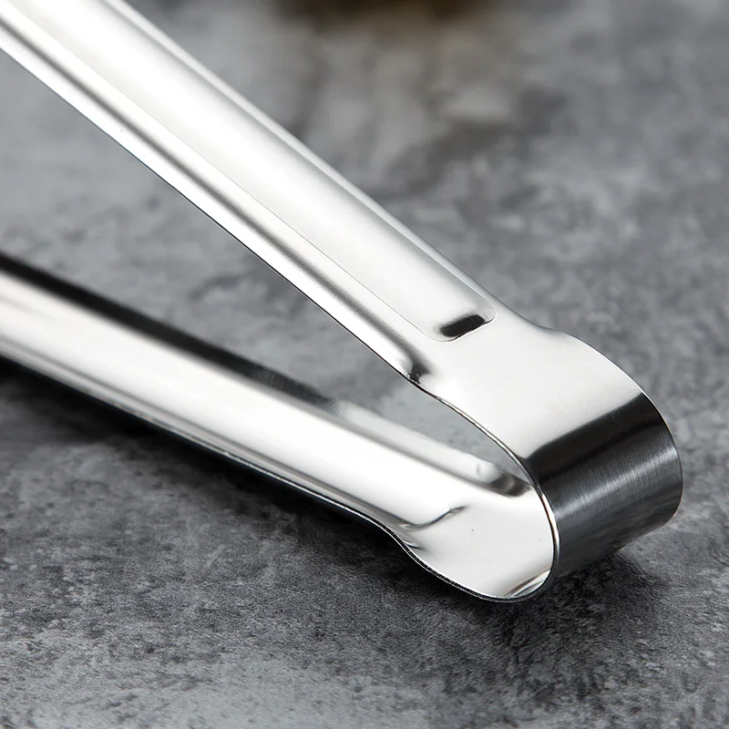 2pcs BBQ Tongs 9.5 Stainless Steel Kitchen Tongs Food Server Serving Clip Pizza Bread Dessert Salad Tongs Kitchen Accessories (7)