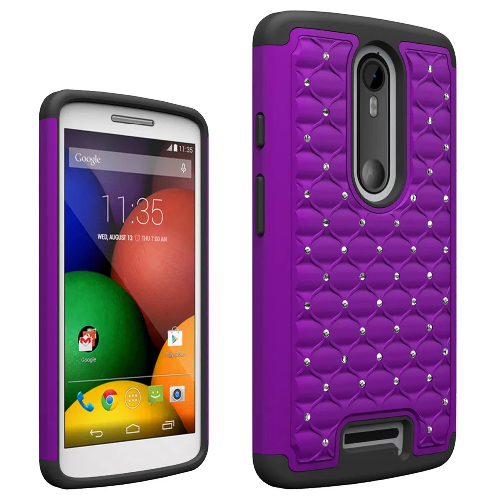 

Rubber Hybrid Hard Silicone Shockproof Mobile Phone Case Anti-fall Non-slip Smartphone Cover For Motorola Droid Turbo 2 #Y15