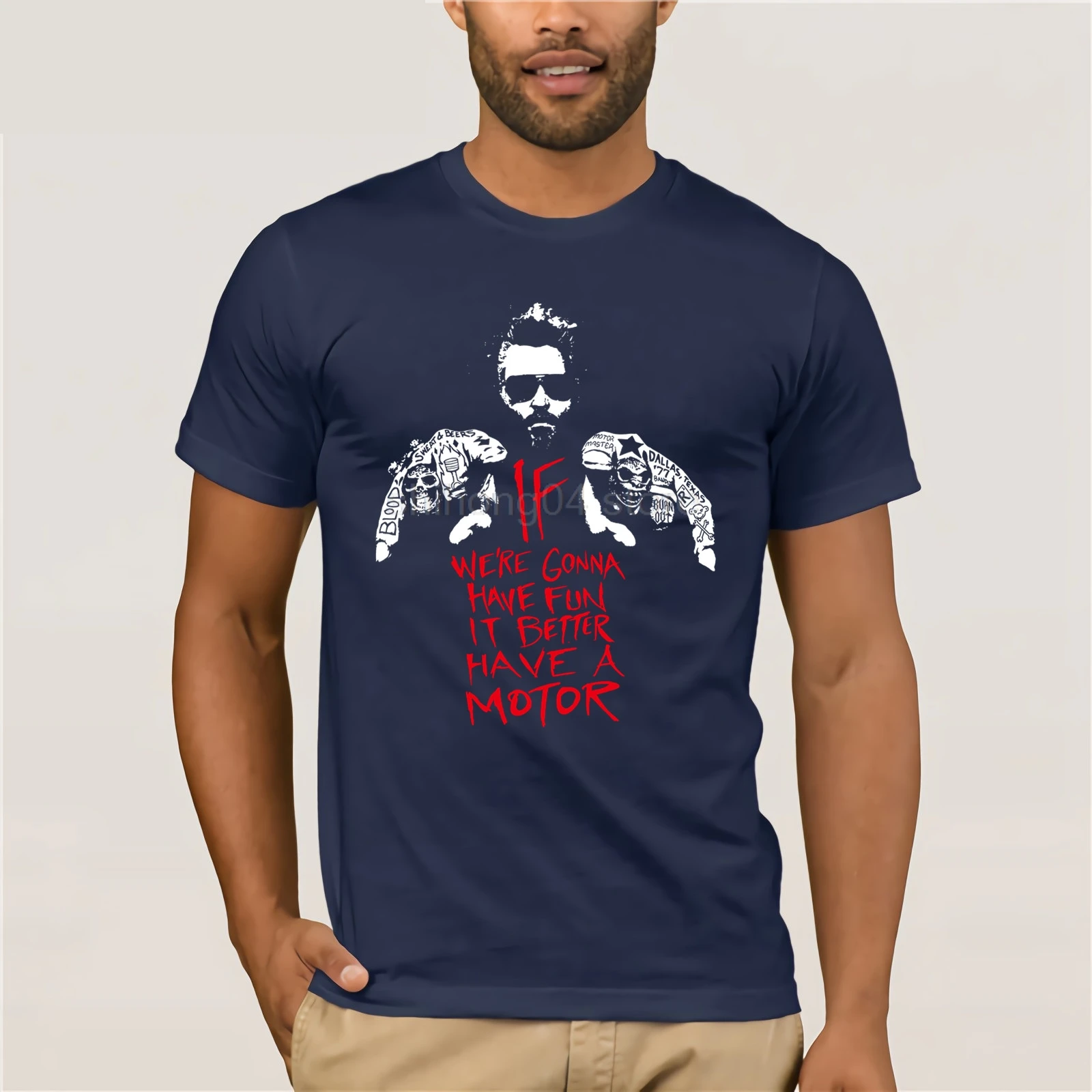 

Gas If we are gunna have fun it better have a motor Monkey Garage t-shirt New T-Shirt S-3XL Free Shipping