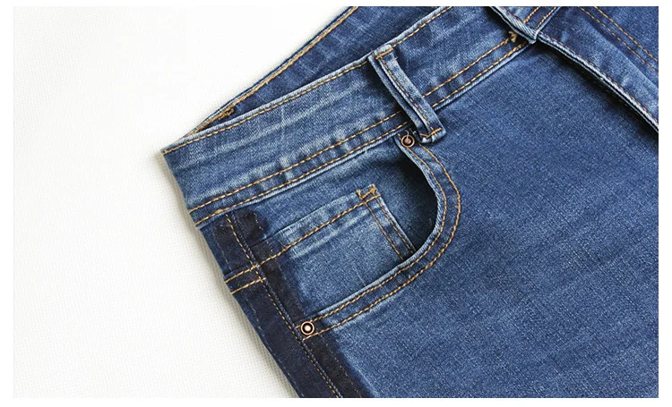 High Waist Jeans Embroidered Denim Pencil Pants Hot Fashion Stretchable Skinny Jeans Women Blue Color Slit Foot Jeans Female (11)