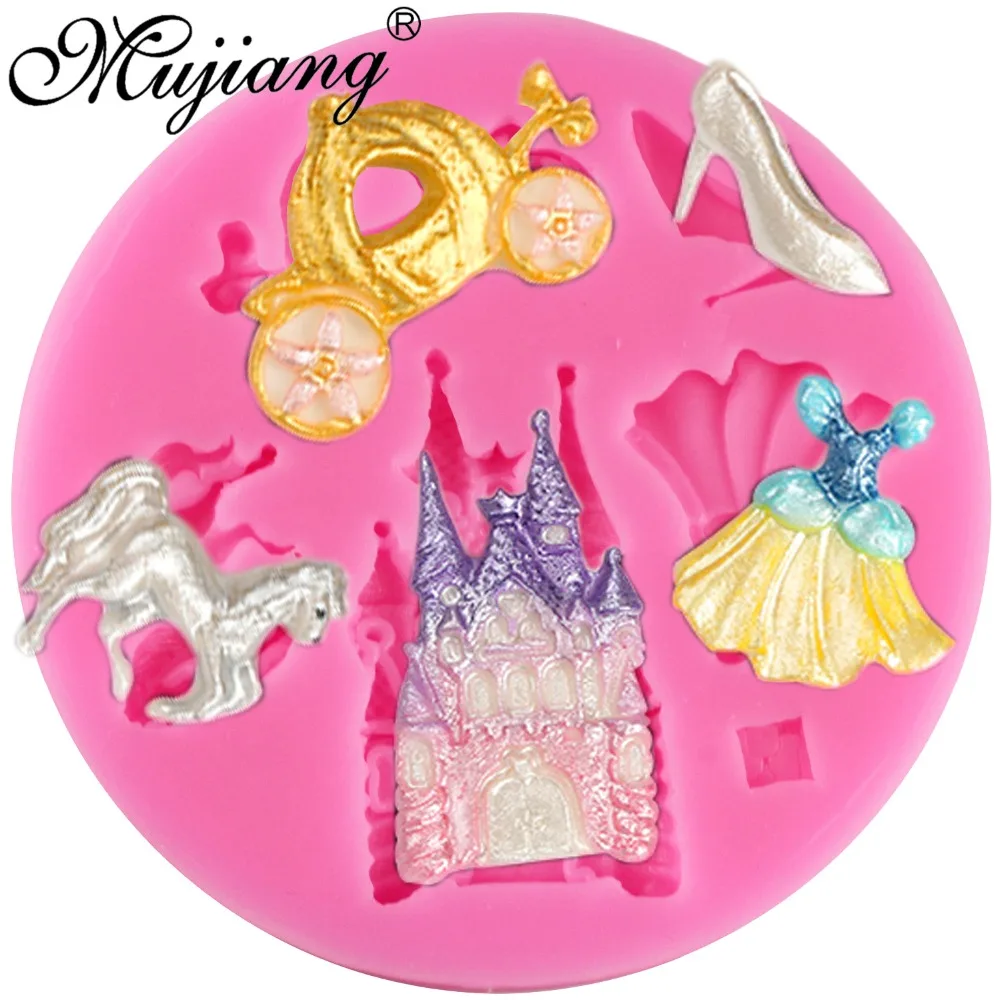 

Mujiang Castle Dress Silicone Cupcake Fondant Molds Christmas Cake Decorating Tools Horse Sugar Paste Chocolate Candy Moulds