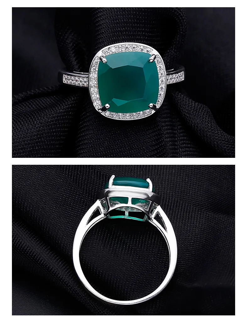 Жемчужные балетные кольца с натуральным зеленым агатом, серебряные коктейльные кольца из натуральной 925 пробы, ювелирные украшения для женщин, обручальное кольцо