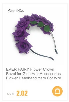 Ободок в виде цветочной короны EVER FAIRY для девочек, аксессуары для волос, повязка на голову в виде цветка, венок, романтическая повязка на голову, свадебный головной убор