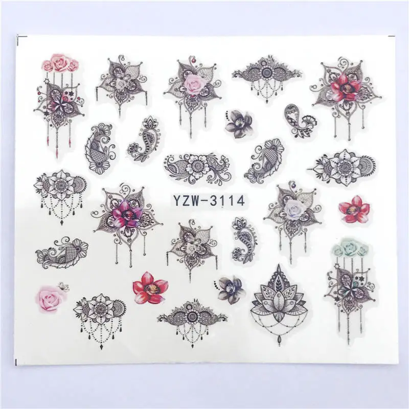 ZKO 1 шт. прозрачный цвет цветок переводные наклейки для ногтей наклейки DIY модные обертывания Советы маникюрные инструменты