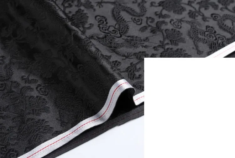 75 см* 100 см парча ткань костюм антикварная кукла одежда костюм ткань для одежды парча-черное платье с драконом ткань