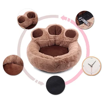 

Bear Paw Design Winter Warm Dog Puppy Soft Pad Bed House Nest Washable Small Dog Pet Cat Mat Cushion Kennels