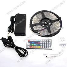 Tape Car lamp Home Decor Car lamp 5050 LED strip Light 5M 60LED/M RGB Waterproof +12V 6A Adapter+44key Remote Controller