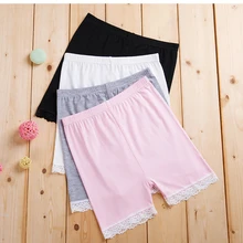 Летние плотные трусы для девочек, детское нижнее белье, лосины, трусы-боксеры для девочек, предотвращающие опустошение шорты, детские пляжные брюки из модала с кружевом
