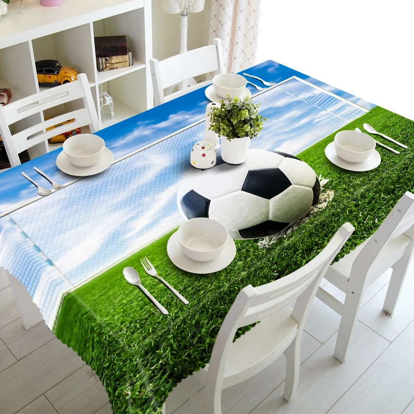 

3d Football Tablecloth Round Square Rectangle Fabric for Coffee Dinning Tea Table Overlays Party Living Room Decor