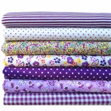 7 шт., 50x50 см, новинка, фиолетовая Цветочная полосатая серия, хлопок, ткань для шитья, тильда, кукольная ткань, сделай сам, лоскутное шитье, текстильная ткань