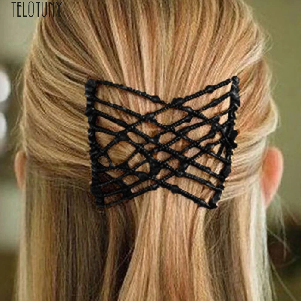 

TELOTUNY Headband hair bands Bead Stretchy Hair Combs Double Magic Slide Metal Comb Clip Hairpins hairpin Fashion Hot New Jan16