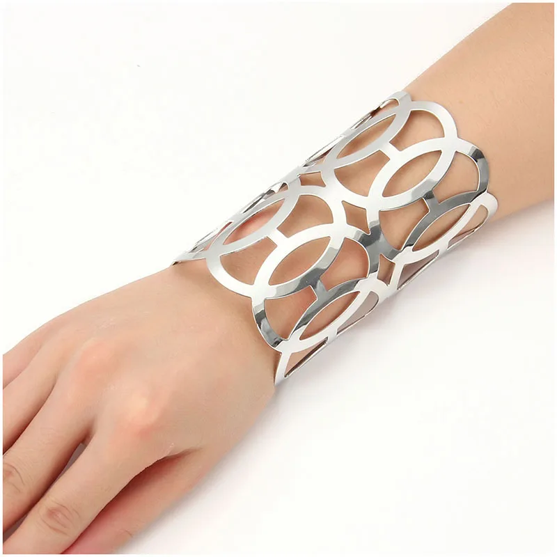 Hollow Wide Cuff Bracelets - Image 6