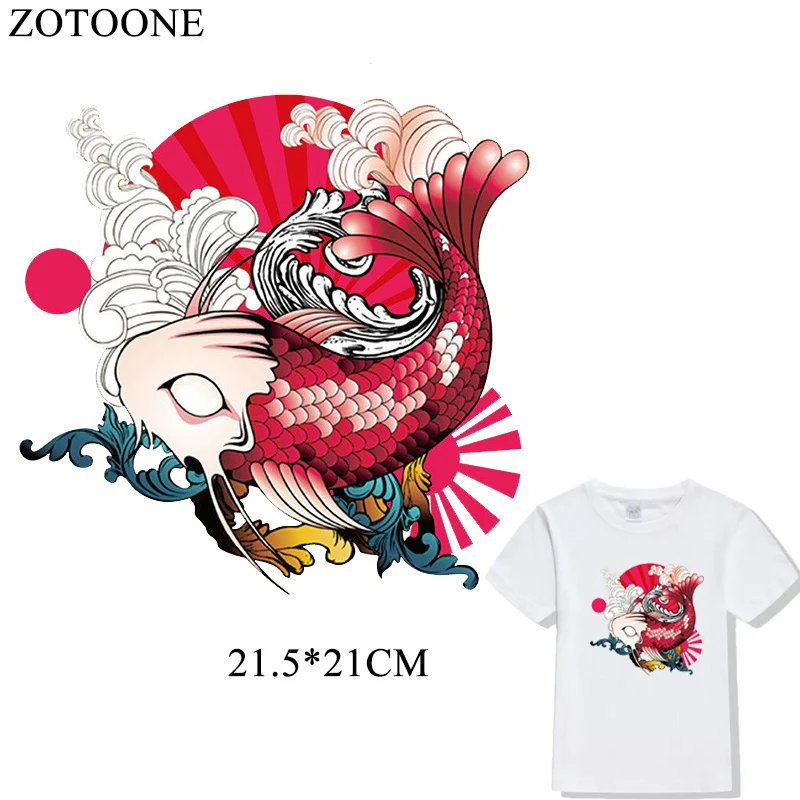 

ZOTOONE Fish Patch Iron-on Transfers For Clothing Appliqued Patches For Clothing Stickers T-shirt Decoration A-level Washable D1