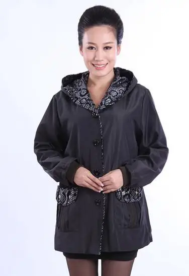 Spring Autumn Middle aged Women Jacket Outwear Thin Soft